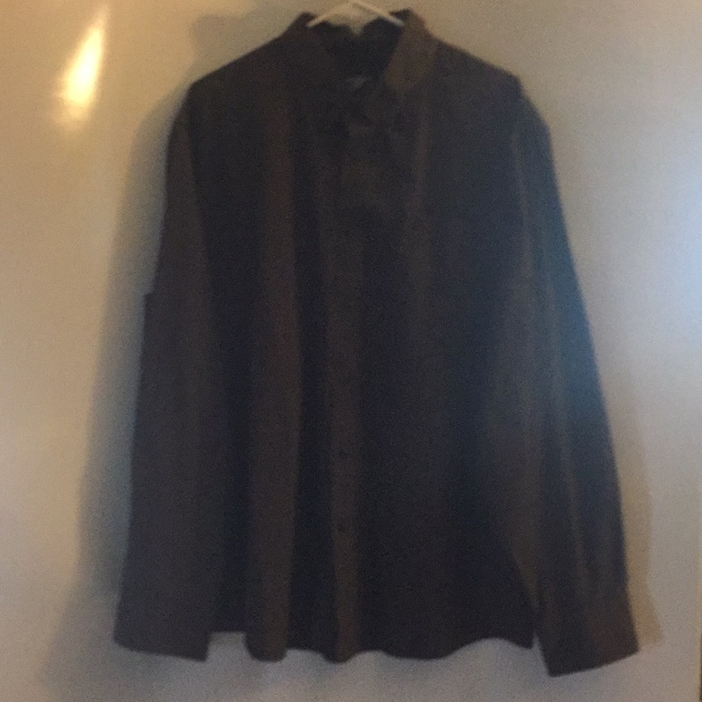 Long sleeve men’s button up shirt.